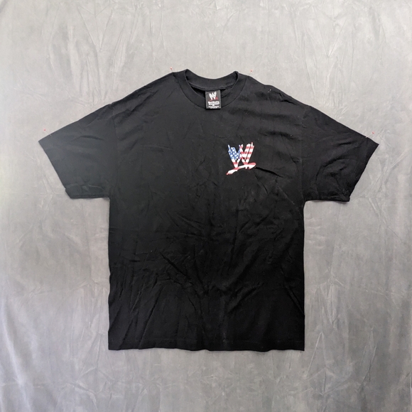 2002 WWE Scratch USA Shirt American Flag XL RARE Wrestling Vintage Distressed - Picture 2 of 6
